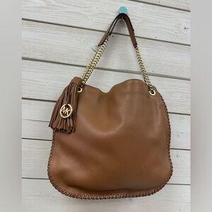 Michael Kors Whipstitch Leather Shoulder Bag